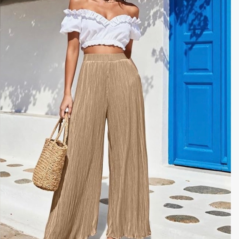 Rachel Zoe wide leg wrinkle free pants